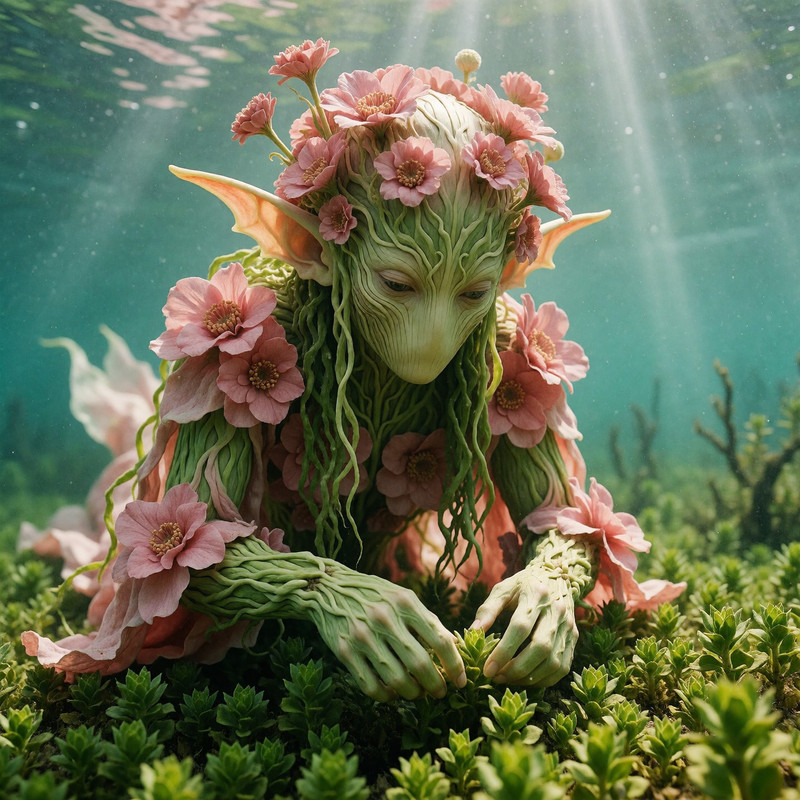 A Florate Sea Elf Is Tending Green