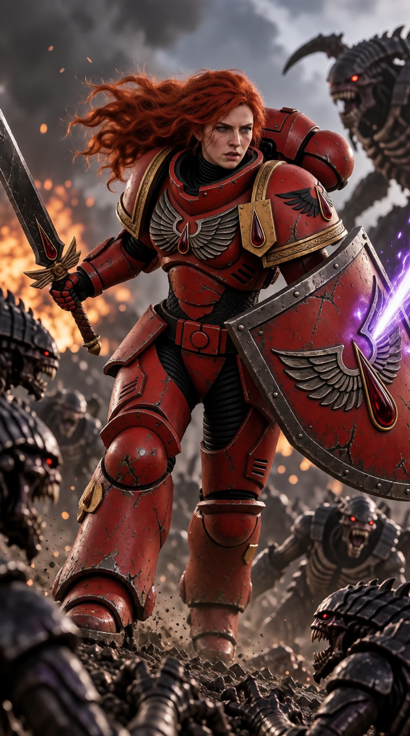 A Fierce Red-Haired Warrior Woman In Bloodaaok