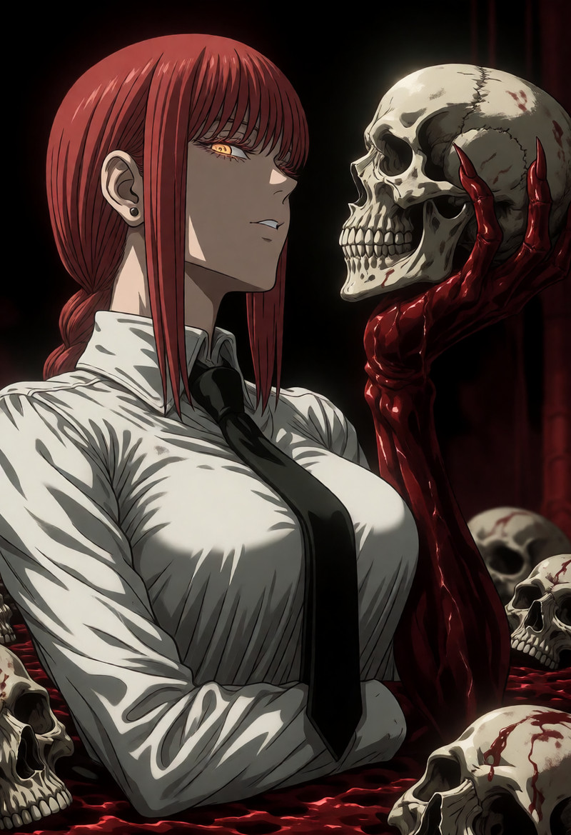 A Confident Woman With Crimson Hair