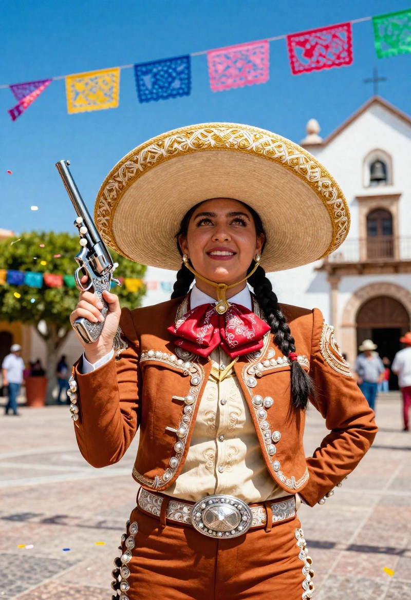 A Charismatic Mexican Mariachi Warrior Performing