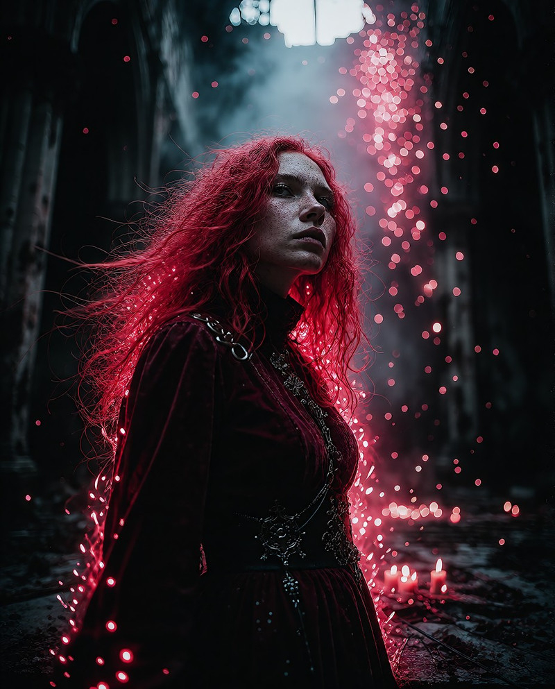 A Breathtaking Adult Woman With Long Fiery