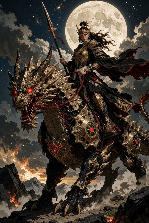A Female Warrior In Ornate Golden Armor