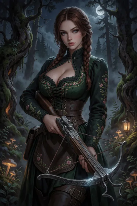 gothic Alpine witch hunter art