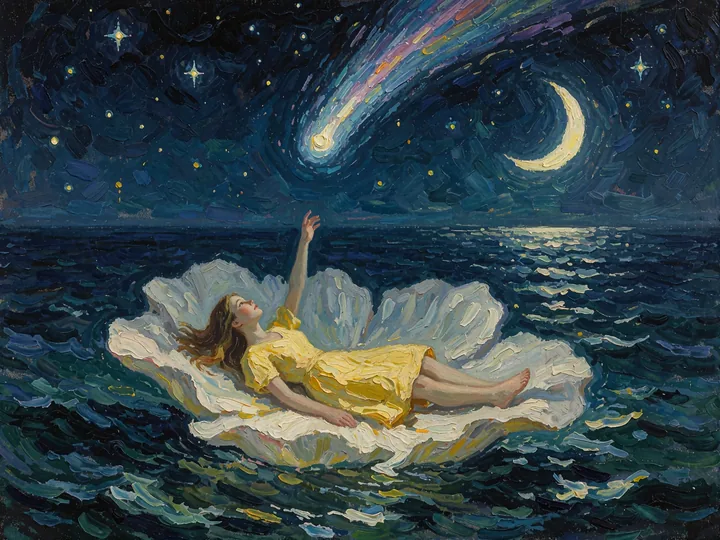 Dreamy Comet Oil Painting