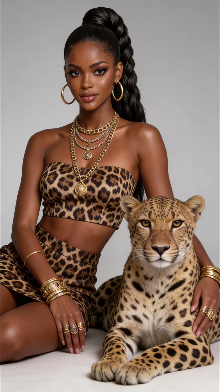 Personas y leopardos en el mismo encuadre
